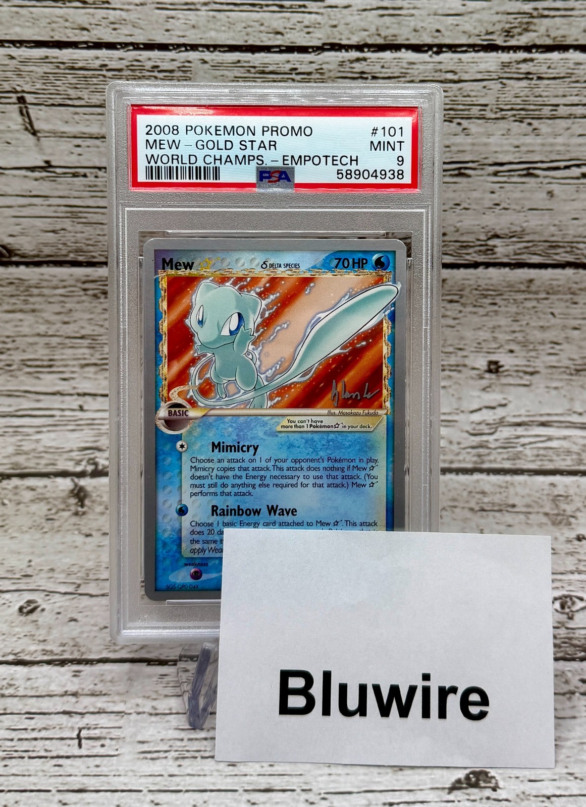 2008 Pokemon Mew Gold Star World Championships Empotech Deck Promo #101 PSA 9 view 2