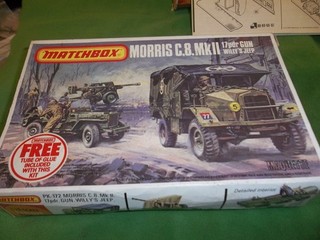 2 MATCHBOX 1/76 SCALE MORRIS TRUCK &17 pdr GUN & JEEP KITS SOLD AS SPARES