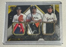 2016 Topps Triple Threads Baseball Relic Combo Card Miami Marlins 6/9