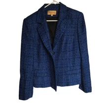 Vintage Bergamo by EBI Tweed Blue Black White Size 10 Preppy Academia