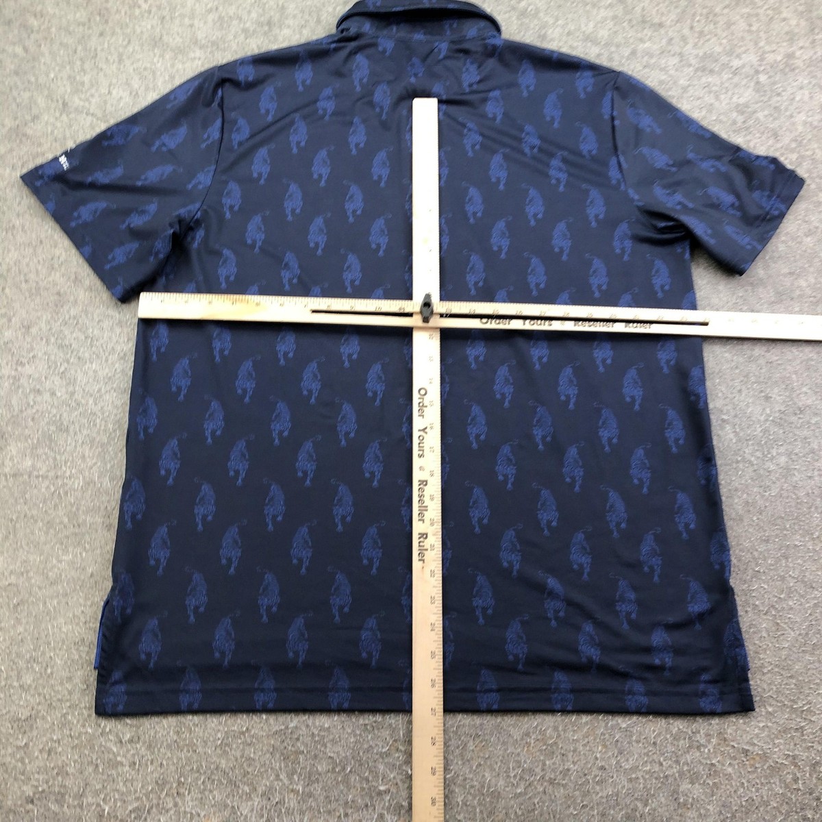 RLX Ralph Lauren Polo Shirt Mens Large Blue Tiger Pelican Hill