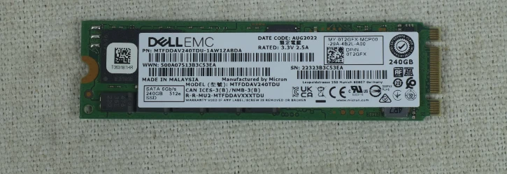 Lot Of 2 Intel SATA M.2 240GB SSDs – Model SSDSCKJB240G7, Used Good Condition