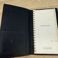 Coach Address Book Black Leather 6.75 x 4 Inches Vintage