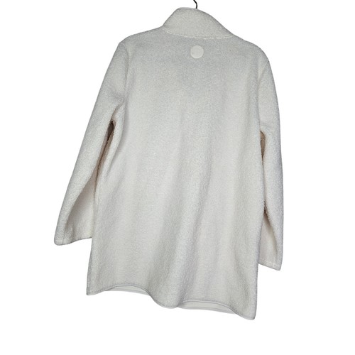 NEW Talbots L Petite Sherpa Fleece Button Front Jacket Ivory Outdoor Gorpcore - Picture 2 of 5