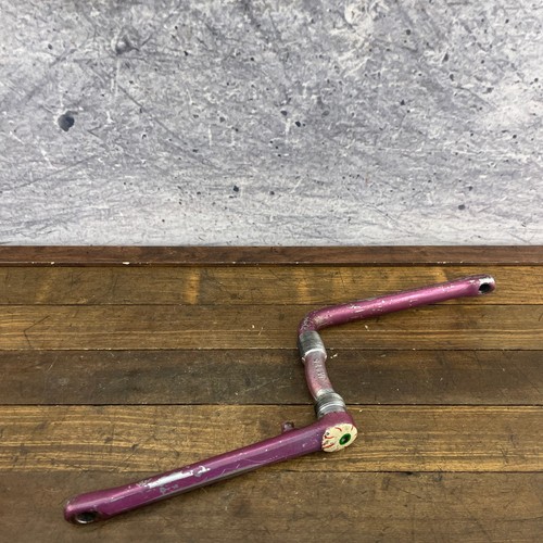Vintage BMX Crank Set Lavender Paint BENT JM175 175mm Old School CRMO 1PC 80s . - Picture 4 of 12