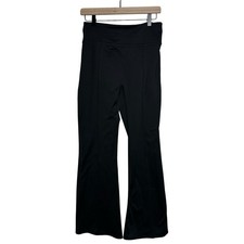 Victoria's Secret PINK Flare Leg Black Leggins Womens L Regular Yoga High Rise