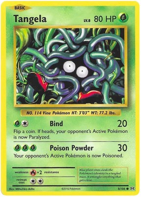 Tangela Pokemon XY Evolutions card 8/108
