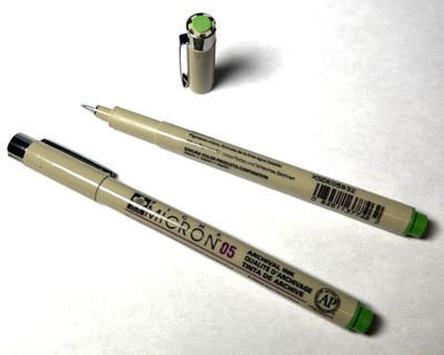 2 Sakura Pigma Micron Marker Pens 0.45mm XSDK05   2 per order FRESH GREEN