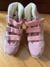 Powertek Ice Skate Pink Swirl Recreational Figure Junior Shoe Size 1 Blade 7 2/3