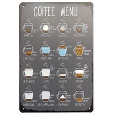 Coffee Bar Decor Sign - Metal Tin Signs for Kitchen, Home, Coffee Station