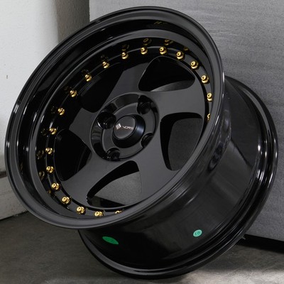 15x8 Black Wheels Vors VR2 4x108 20 (Set of 4)  73.1