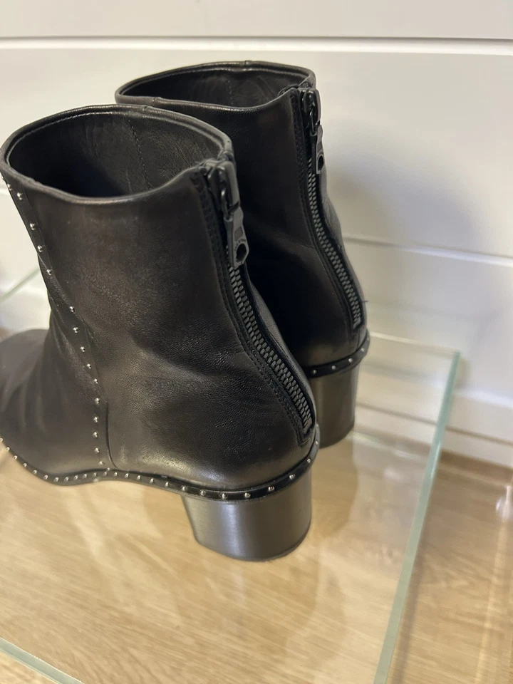 Rag & Bone Women's Willow Round Toe Studded Mid Heel Booties Size EU 39 US 9 - Image 2 of 4