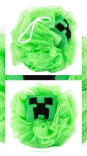 Lot Of 2 New Minecraft Kids Bath Character Loofah Microfiber Green Mojang Poof