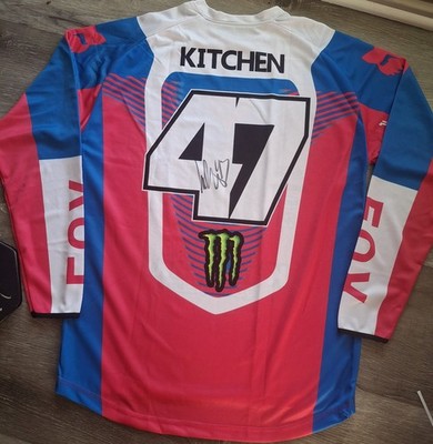 Levi KITCHEN Signed #47 Replica Fox Kawasaki Jersey - Medium - SX