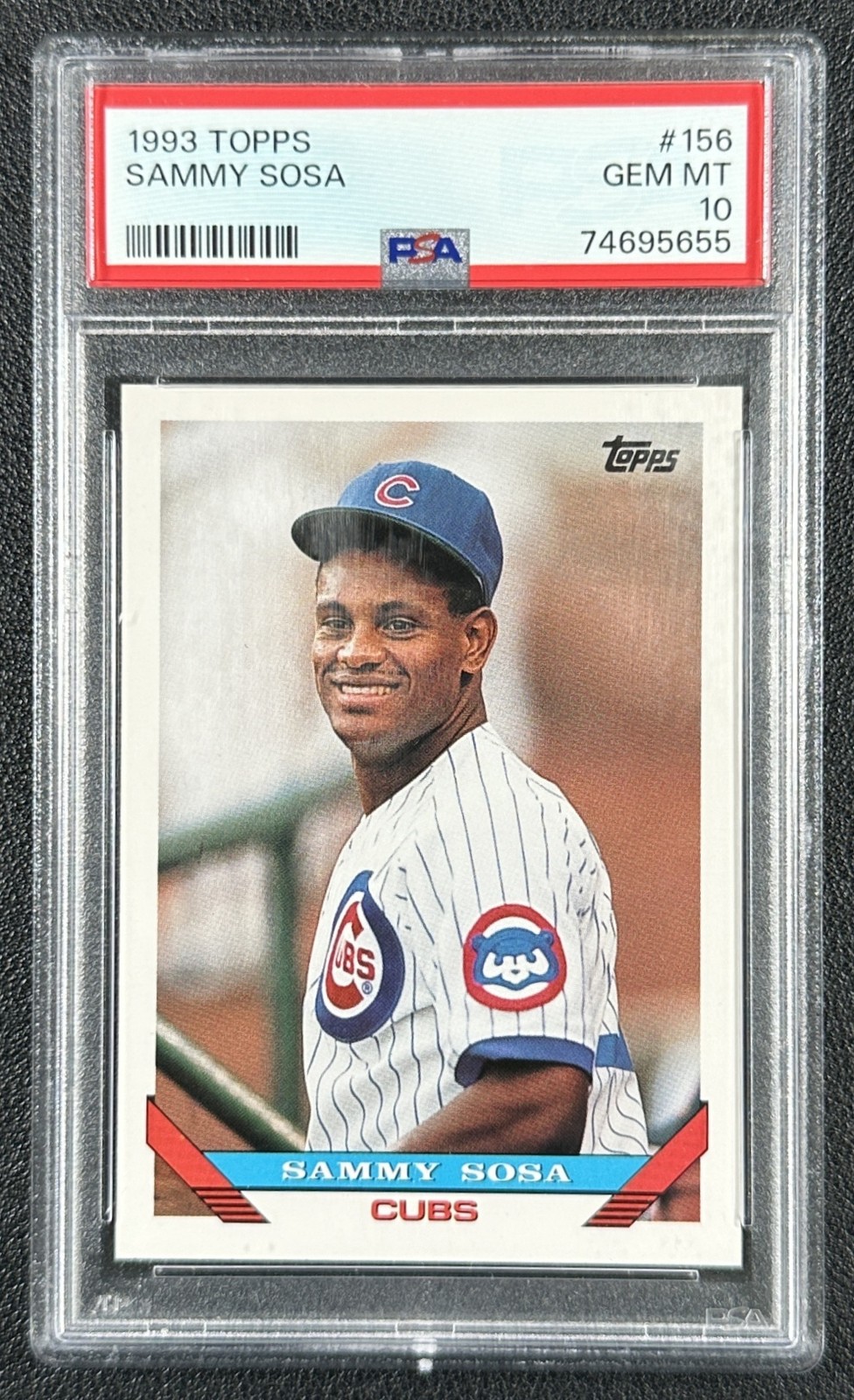 SAMMY SOSA PSA 10 1993 TOPPS #156 CUBS GEM MINT 5655