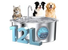 Dog Water Fountain for Large Dogs: Stainless Steel Dog Fountain Water Bowl - ...