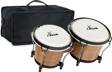 Set Bongo Percussioni Tamburo Latino Hand Drum Principianti Custodia Tobacco