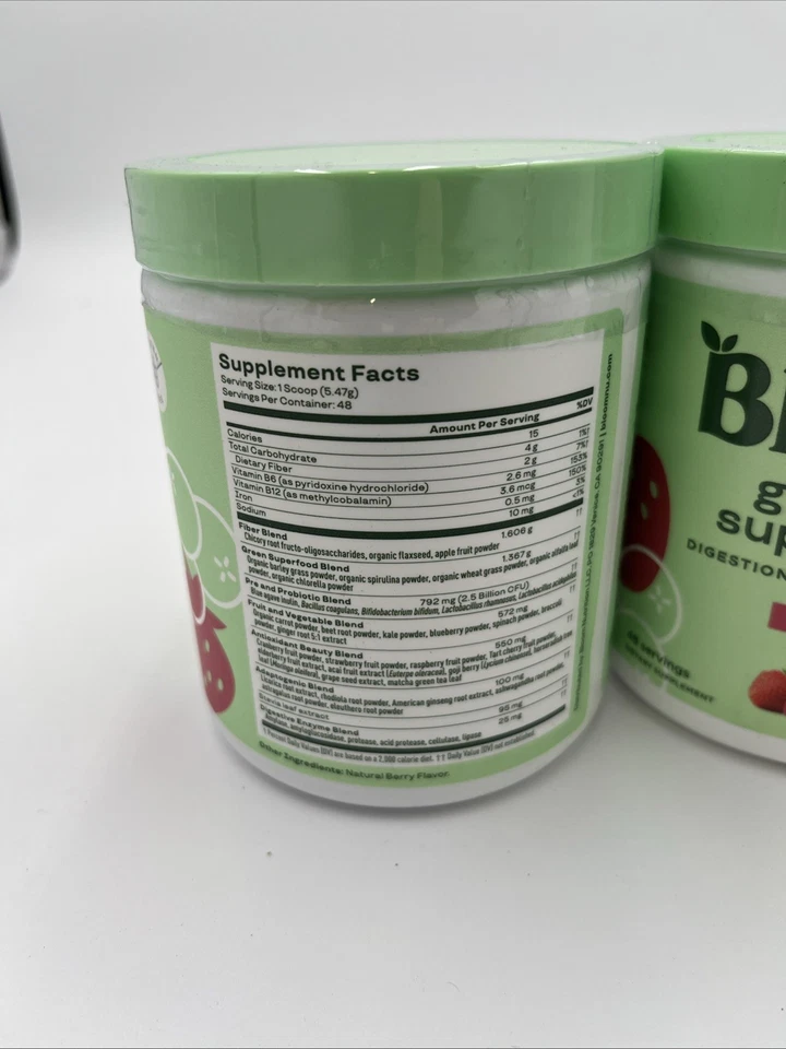 (2) Bloom Nutrition Greens & Superfoods Powder Berry (48 porciones, ¡OFERTA DE 9,26 OZ! Foto 2 de 4