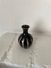 Miniature Tenmoku Black Glaze Studio Bud Vase White Slip Japan Late 20th C — photo 9
