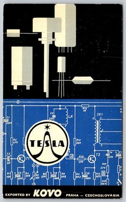 Vintage 1970 OK1KZ QSL Card Tesla Electronics Prague Czechoslovakia A125