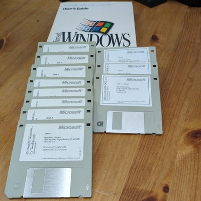 Microsoft Windows für Arbeitsgruppen 3.11 Disketten, Handbuch & MS-DOS 6.2
