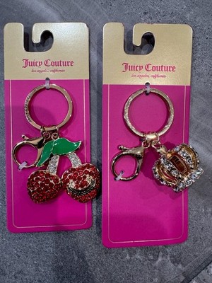 Juicy Couture Cherry And Crown Keychain Bag Charm - Gold