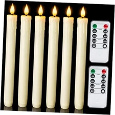 Homemory Real Wax LED Flameless Taper Candles with Remote Timer, A-Ivory Drip