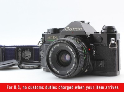 *WIde Lens Kit* Canon AE-1 Program Black 35mm Film SLR Camera New FD 28mm f/2.8