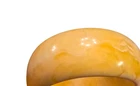 Vintage Bakelite Bangle Bracelet Yellow Marbled Swirl Chunky Retro Jewelry