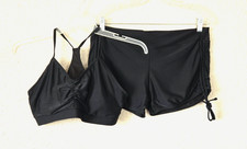 Womens Black 2 Piece Padded Swimsuit Size XL New 1Z269