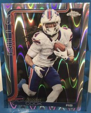 2025 Topps Chrome NFL James Cook Raywave Refractor #35 Buffalo Bills