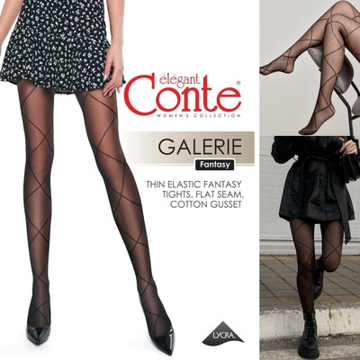 Conte Galerie Style hochwertige transparente Strumpfhose 20 DEN schwarz...