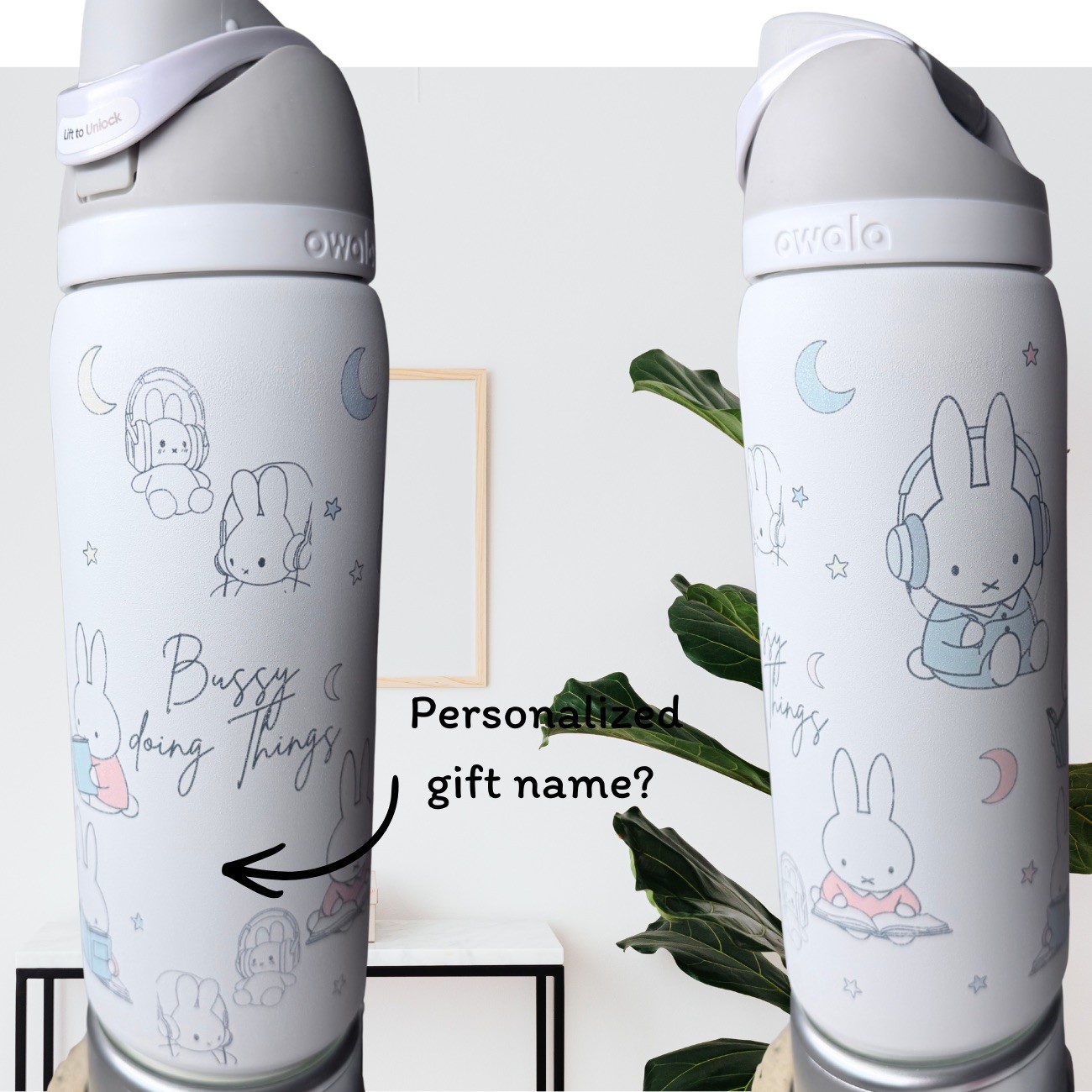 Owala Freesip Water Bottle Stainless Steel 32oz personalized