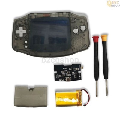 GBA IPS LCD Backlight Kit Drop in 1800mAh batteries with shell GameBoy Advance