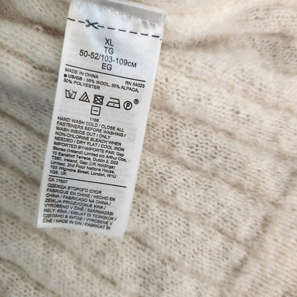 Banana Republic Heritage Collection Ribbed Polo Wool Alapaca Blend Sweater XL image 9