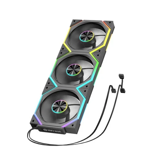 HiFrost JMFS-S12 12cm ARGB PWM Lüfter 3er Pack inkl. Controller - 120mm Schwarz