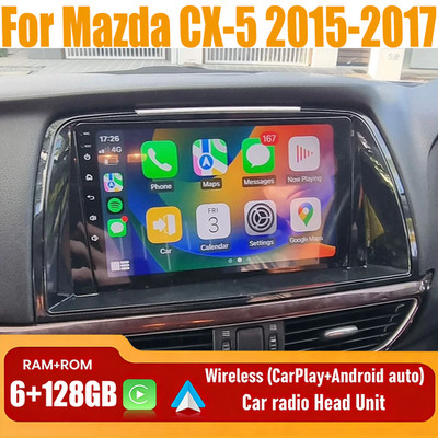10'' Apple Carplay Android Auto Head Unit Car Radio Kit For Mazda CX-5 2015-2017