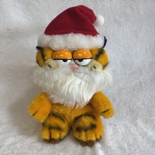 Santa Garfield Cat Plush Stuffed Animal 1978, 1981 9  Dakin Beard Vintage