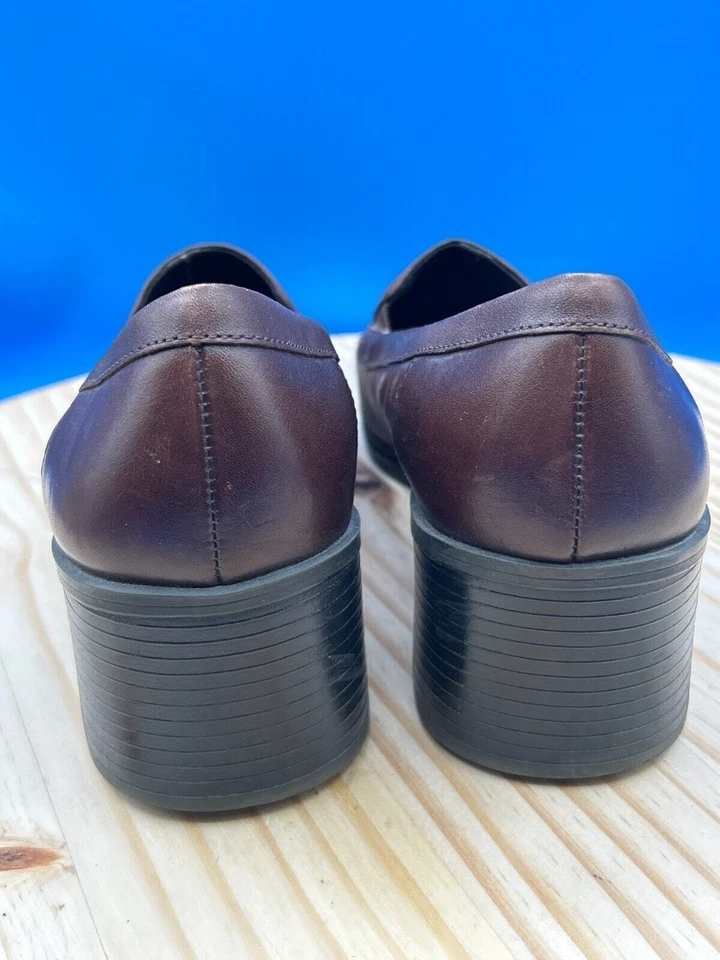 Tacones Croft and Barrow para mujer talla 9,5 M cuero marrón sin cordones cómodos Foto 3 de 4