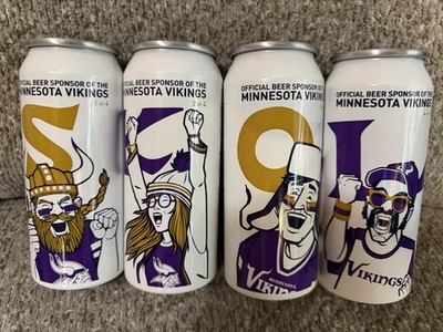 Miller Lite Minnesota Vikings Skol Beer Cans set numbered of 4