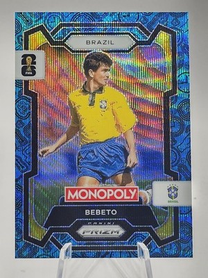 2026 Panini Prizm Monopoly FIFA World Cup Bebeto #20 Blue Wave