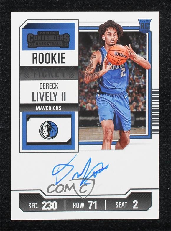 2023-24 Panini Contenders Rookie Ticket Dereck Lively II #143 Rookie Auto RC