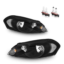 Headlights Assembly OE Replacement Black Housing With High Low Beam Bulbs