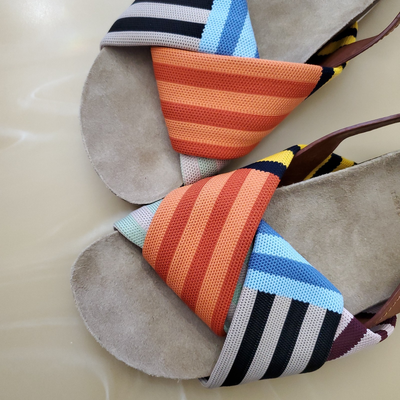 Tory Burch Corey Multi Patchwork Women's Stripe S… - image 4