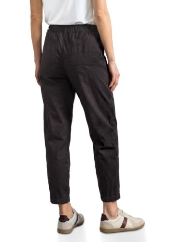 High Waist Hose Street One Casual Fit 36 Schwarz Braun Barrel Leg-image