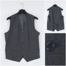 Mens Waistcoat Medium Size US 40 Vintage Grey Formal Dress Vest