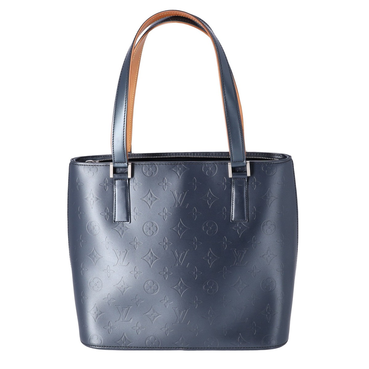 Louis Vuitton トートバッグ ダークブルー Louis Vuitton Stockton Monogram Mat Tote Bag M55115 Blue Calf | eBay