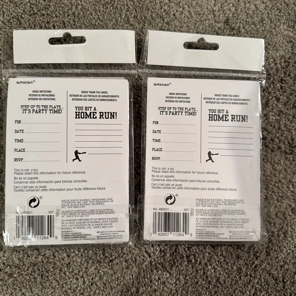 MLB Phillies Invitation And Thank You Cards (2 Packs Of 8 Cards) - Image 2 of 2