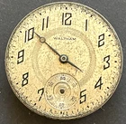 Antique 1924 Waltham Model 1908 610 Pocket Watch Movement Parts/Repair 16s 7j