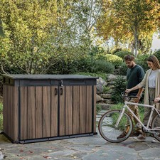 Keter Rosewood Horizon 6ft 3" x 3ft 7" 2,020 Litre Shed (SRP £449) *POOR BOX*